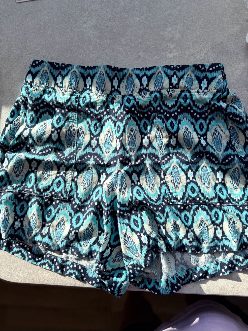 Wildfox Teal & Navy High-Waist Printed Women's Shorts